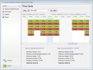 Time and Attendance Time Card Screen